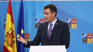 Pedro Sánchez, este jueves al cierre de la cumbre de la OTAN