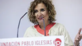 La ministra de Hacienda, María Jesús Montero, este jueves en Madrid.