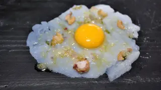 Trampantojo de huevo frito del Restaurante Aura.