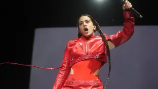Rosalía actúa dentro de su gira `Motomami Tour' en el Wizkink Center de Madrid.