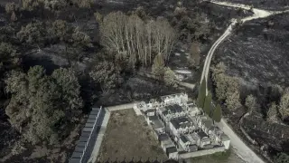 Zona quemada por el incendio de San CIbrao (Ourense)