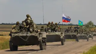 Tropas rusas en la región de Zaporiya.