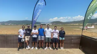 los alumnos del campamento de verano del Aeroclub Nimbus y Fly-Pyr Santa Cilia