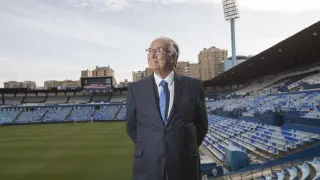 José Ángel Zalba, en el estadio de La Romareda