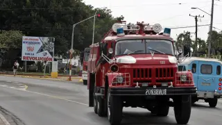 Seguimiento al incendio en la bahía de Matanza, Cuba