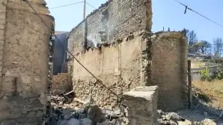Una casa de Añón, afectada por el incendio
