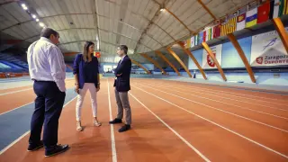 Visita de la concejal de Deportes Cristina García al Palacio de Deportes de Zaragoza