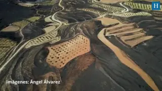Imágenes aéreas de la zona afectada por el incendio en el Moncayo