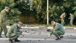 Atentado con coche bomba en el que ha resultado asesinada Daria Dugina, hija del ideólogo de Putin Alexander Duguin, en Moscú.