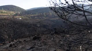 Estado de Bejís (Castellón) tras el incendio.