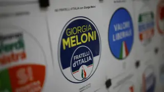Campaña del partido Hermanos de Italia con Giorgia Meloni