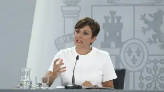 La ministra Portavoz, Isabel Rodríguez, durante una rueda de prensa posterior a una reunión del Consejo de Ministros