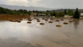 Inundaciones en Ayerbe por una tromba de agua