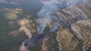 Incendio área de Casbas, en las proximidades del Parque Natural de la Sierra y Cañones de Guara
