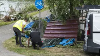 Aftermath of an accident that left six killed in a neighborhood party in Nieuw-Beijerland
