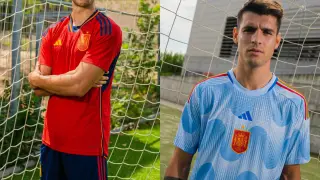 Las nuevas equipaciones de España para el Mundial 2022.