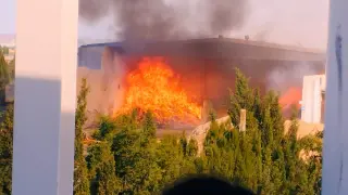 incendio en empresa de biomasa de Casetas