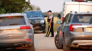 Un oficial de la Policía montada de Canadá en el lugar de los hechos.