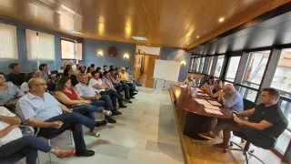 Un momento de la reunión de la Comisión Ejecutiva Provincial del PSOE celebrada este martes en Martín del Río.