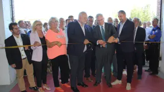 Momentos de la inauguración de Femoga en Sariñena.
