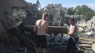 Edificios destruidos en la ciudad de Kramatorsk, en el este de Ucrania