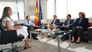 Feijóo durante su reunión con la Federación Española de Familias Numerosas.