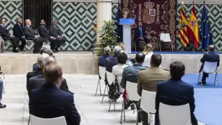 La fiscal superior de Aragón, Asunción Losada, durante su intervención en el acto de apertura del año judicial.
