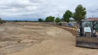 Inicio de las obras de construcción de la pista de patinaje.