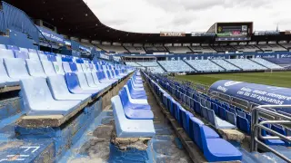 Imagen de este año del estadio de La Romareda.