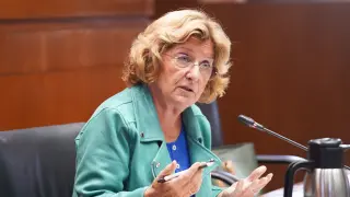 La consejera de Ciudadanía y Derechos Sociales, María Victoria Broto, este miércoles en las Cortes de Aragón.