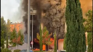 Momento de la explosión en Alcorcón