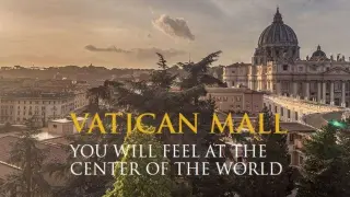 El eslogan publicitario del Vaticano Mall, un centro comercial de propiedad privada -