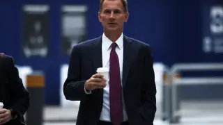 British Chancellor of the Exchequer Jeremy Hunt arrives at the BBC, in London