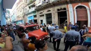 Derrumbe de un edificio en La Habana (Cuba).