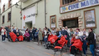 Protesta en Cruz Roja de Teruel por el cierre de la asistencia a mayores/2022-28-10/ Fotos: Jorge Escudero[[[FOTOGRAFOS]]]