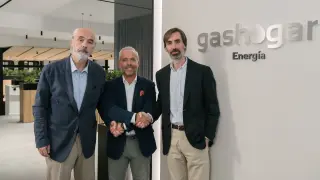 Pedro Galve, presidente de GasHogar; Pablo Abejas, consejero delegado de Grupo Visalia, y Alejandro Tejer-Garcés, director de GasHogar.