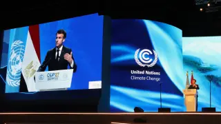 Macron, en su intervención en el COP27.