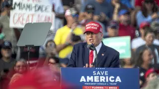 El expresidente Trump en un acto de apoyo al senador Marco Rubio en Florida el pasado domingo.