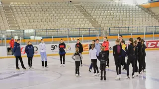 Jornadas de tecnificación de patinaje sobre hielo en Jaca.
