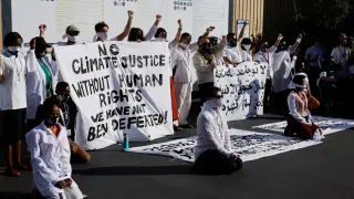 Protestas en Sharm el-Sheikh, escenario de la Cumbre climática COP27