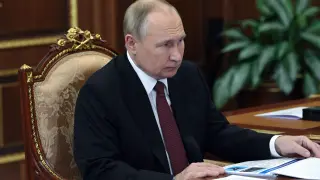 El presidente ruso Vladímir Putin en Moscú hoy.