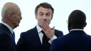 French President Emmanuel Macron attends the Peace Forum in Paris