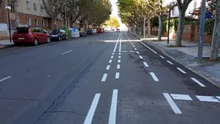 Nuevo carril bici en la calle Santo Cristo de los Milagros.