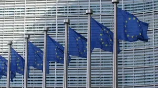 Banderas de la Unión Europea en Bruselas