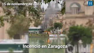 Incendio en el sendero de la ribera de Zaragoza, a la altura del Náutico