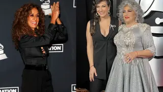 Rosario Flores y Amanda Miguel junto a su hija Ana Victoria en los Latin Grammy.