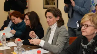 La vicepresidenta Teresa Ribera, en una reunión mantenida en Andorra en su visita de 2019.