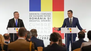 Pedro Sánchez en la cumbre bilateral España/Rumanía