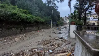 Aftermath of a landslide on the Italian holiday island of Ischia