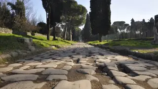 La Vía Apia en Roma.